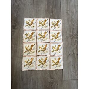 12 Vintage Road Runner Bird MCM Retro Paper Drink Coasters‎ Southwest decor
